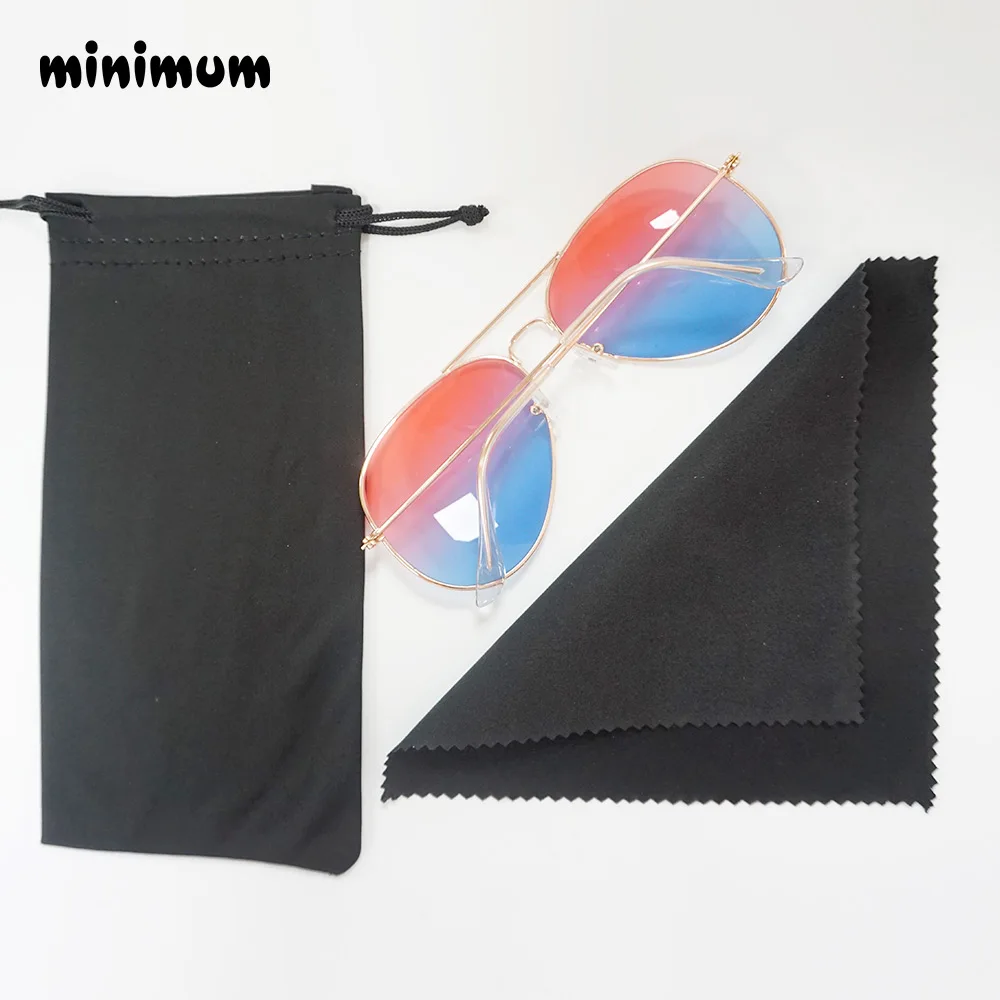 MINIMUM 1 pcs Soft Cloth Glasses bag with 1pcs glasses cloth cleaner eyeglasses pouch Eyewear Accessories Speckle Solid1 (4)
