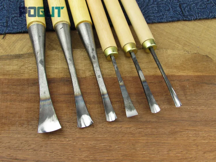 

6pcs/pack Hand Wood Carving Knives Tools Root Chisel Made Ground By Hand