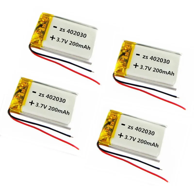 

4pcs Polymer Lithium 3.7v 402030 200mAh Rechargeable Battery Replacement Bluetooth Earphone PDA POS Gamepads Batteries