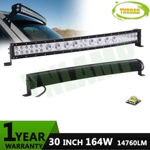 Híbrido YNROAD 30 inch 164 W Curvo LEVOU Trabalho Bar Luz Do Ponto Flood Combo Feixe SUV ATV 4×4 4WD Truck linha mista 14760LM