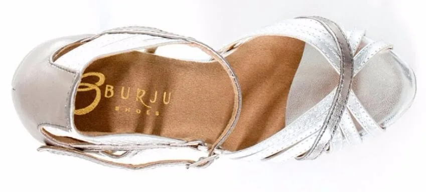 DB23975 silver latin salsa dance shoes-3