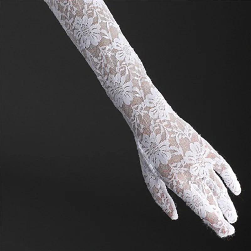 Белые длинные кружевные перчатки Локоть Длина полный палец невесты Для женщин перчатки невесты Дешевые Аксессуары Ганц де mariée Z3