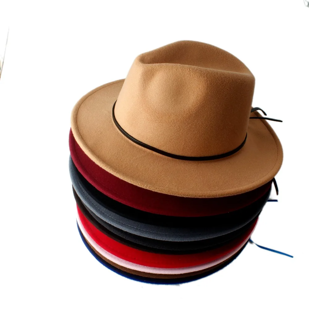 Брендовая шерстяная мужская женская шляпа-федора для джентльмена Laday шерстяная широкая джазования с полями церковная Кепка Панама Топ Солнцезащитная шляпа 20