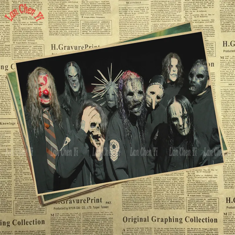 Slipknot Группа Музыка крафт-бумага плакат Винтаж Высокое качество печати рисунок ядро декоративная живопись