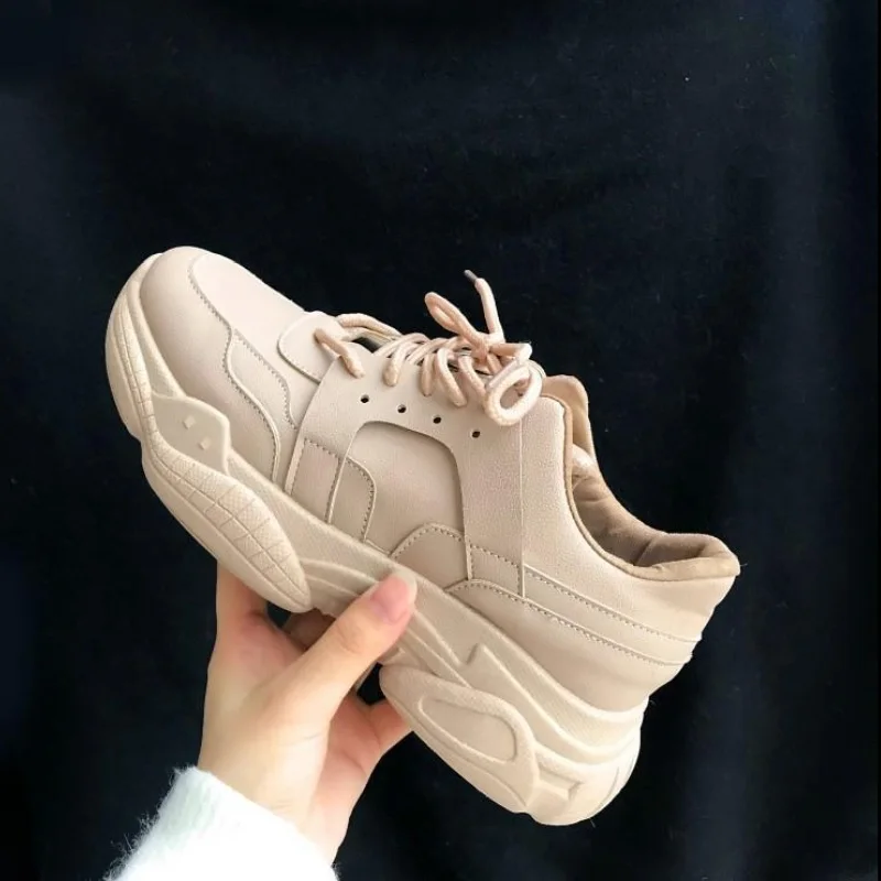 

2019 Women Casual Shoes Breathable Sneakers Walking Flat Leisure Lace-Up Platform Shoes Femme Chaussures Tenis Feminino