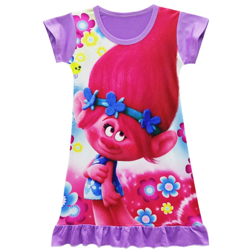 Baby Girls Dress Trolls Poppy Magic Print Kids Dresses for Birthday Party Evening Children Dresses Kid Clothing Sleepwear Baby Girls Dress Trolls Poppy Magic Print Kids Dresses for Birthday Party Evening Children Dresses Kid Clothing Sleepwear