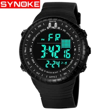 SYNOKE Роскошные Брендовые мужские Аналоговые Цифровые кожаные спортивные часы мужские армейские военные часы мужские кварцевые часы наручные часы