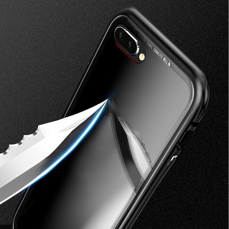 Магнитный адсорбционный металлический чехол для huawei Honor 10, чехол для телефона с магнитным закаленным стеклом, чехол для Honor 10 Honor10 COL-AL10