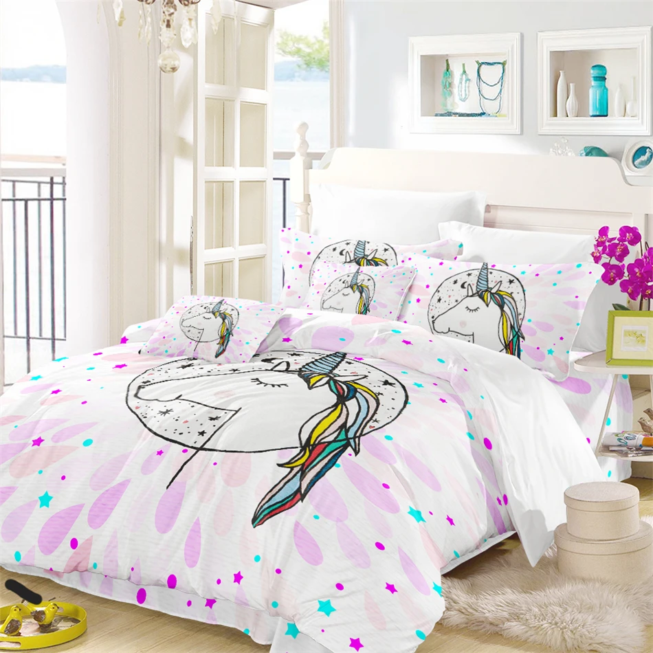 Colorful Princess Unicorn Bedding Set -Unicorn Fashion