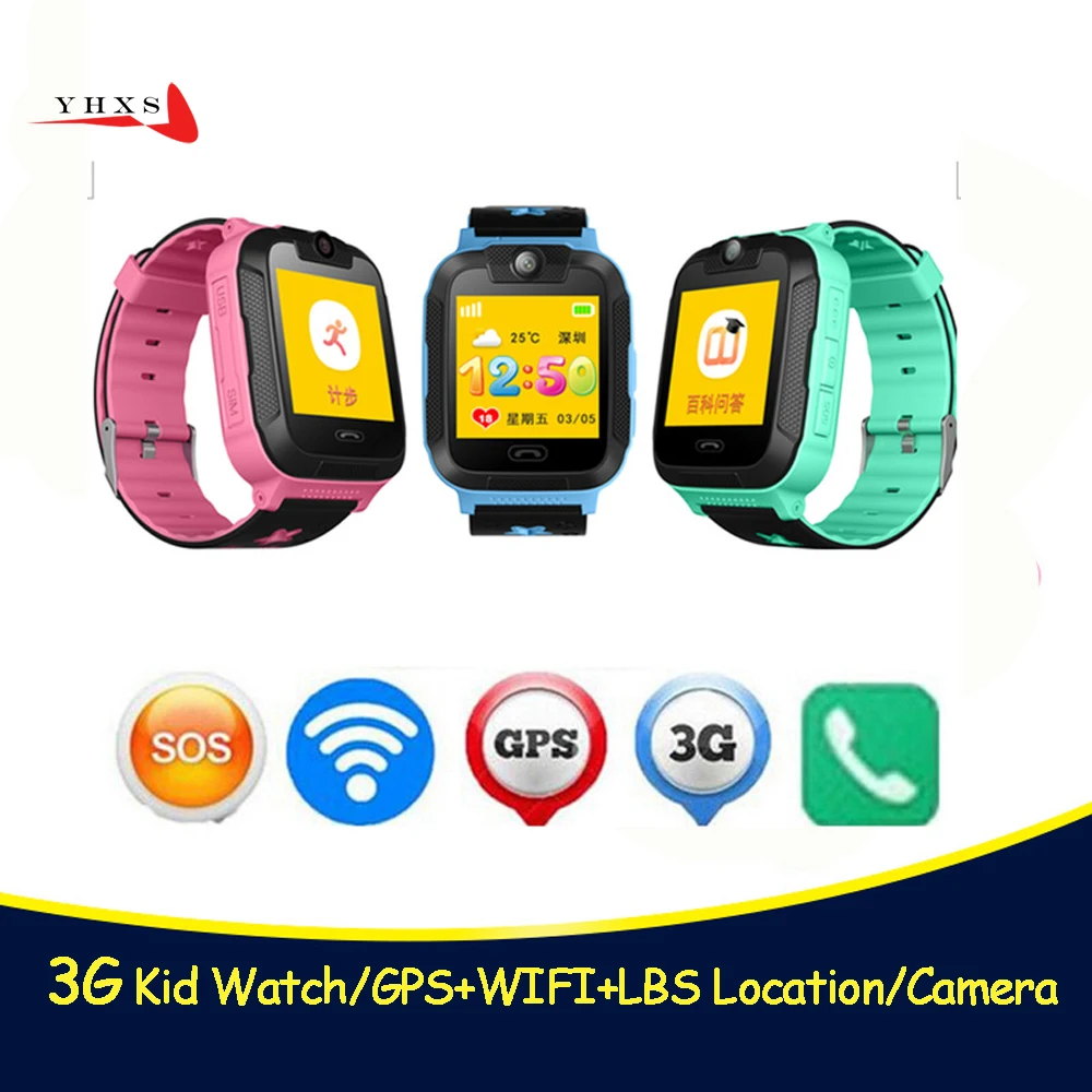 

New 3G Wifi GPS Tracker Children Smart Watch Touch Screen Security Fitness Monitor Smartwatch With Camera SOS For iOS Android