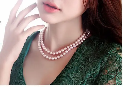 

35"8-9MM NATURAL SOUTH SEA PINK PEARL NECKLACE