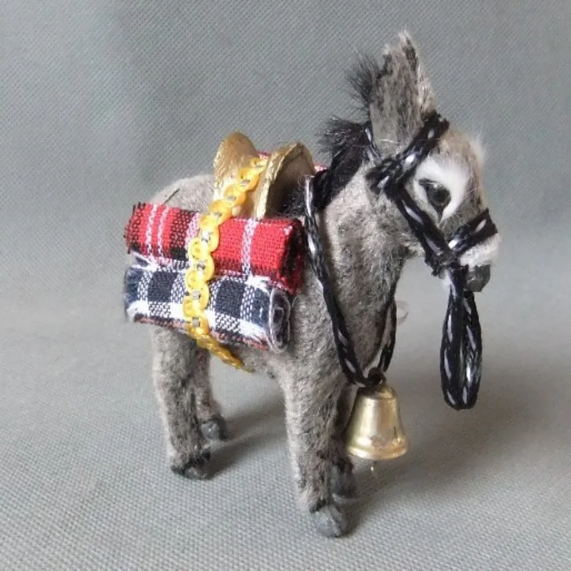 

small cute simulation donkey toy lifelike mini donkey doll gift about 11x12cm