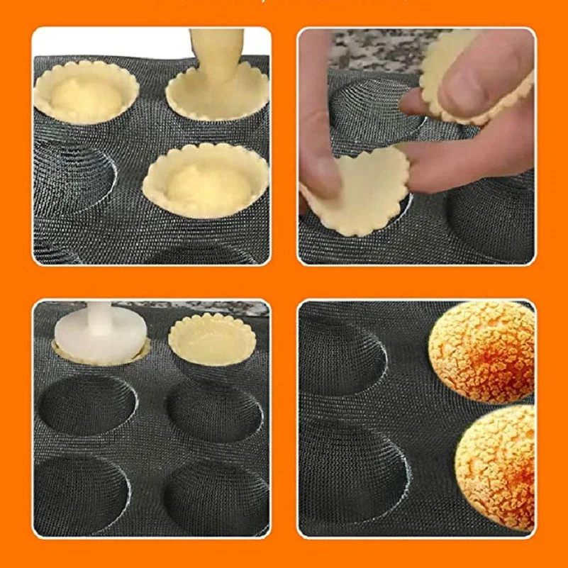 Silicone Bun Bread Form Round Shape Bread Tray Perforated Bakery Molds for Baking Bread,Hamburger,bun, Puff, Tartlet and More