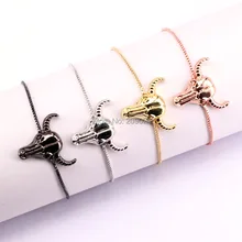 10 шт. Новые Модные металлические латунные браслеты для мужчин и женщин, бычья голова