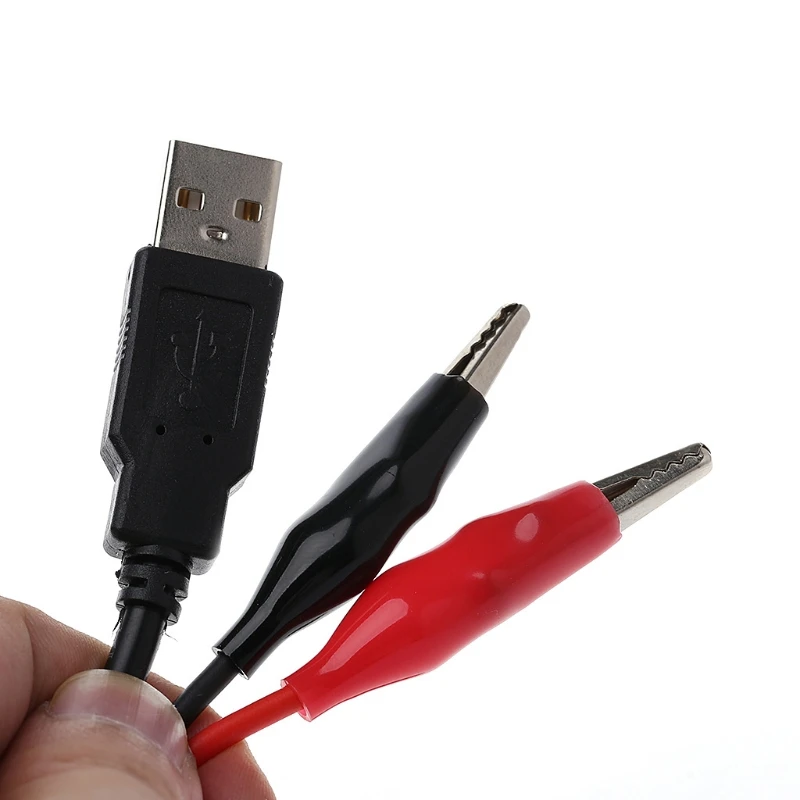 

Copper Alligator Clips with Wire Male USB Connector Test Leads Crocodile Clamp #0406