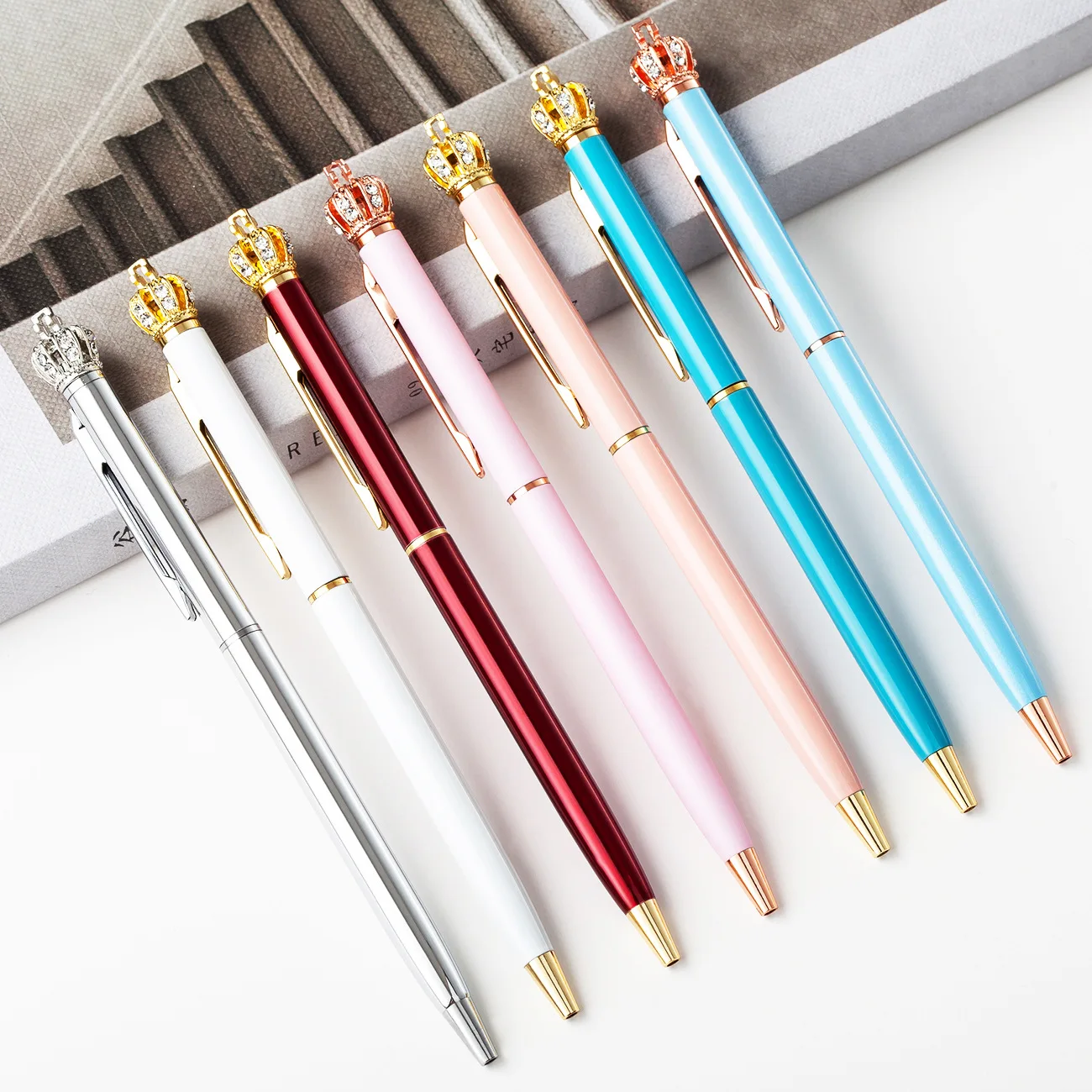 

20PCS Cartoon Dream Crown Gift Pen Classic Metal Pen Metal Ballpoint Pen Novelty Pens Stationery