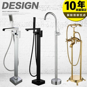 Online Bathtub Faucets Antique Color Floor Mounted Free Standing Bathtub Faucet Shower Set Tub Filler Mixer Tap For Bathroom