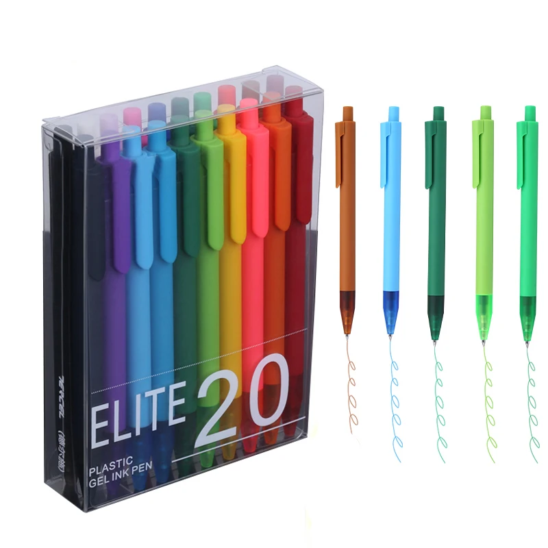 

20 colors 0.5MM Lovely Candy Ballpoint School Pen Good Quality Gel Pen Plastic Ball Pen For kids Gift supplies stationery