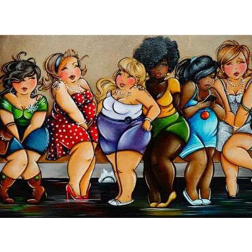 

LI LOYE 5D DIY Diamond Painting Cross Stitch Different color of the fat woman Crystal Diamond Mosaic Home Decorative gift RT949