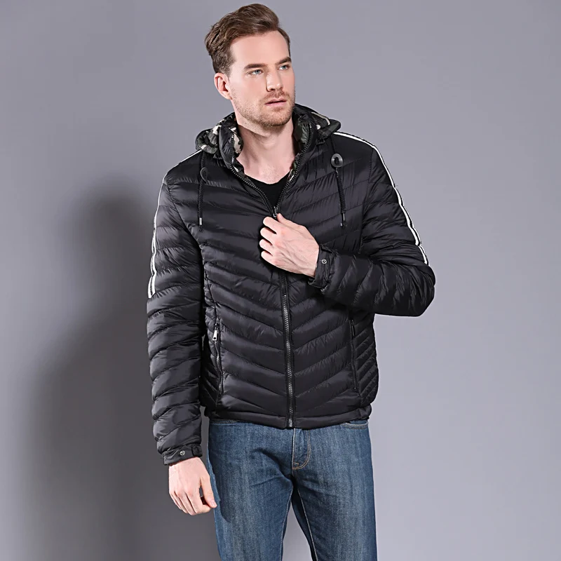Зимние Для мужчин куртка толстые теплые Повседневное верхняя одежда; пальто Для мужчин с обратимым камуфляж брендовая одежда COUTUDI плюс Размеры M-3XL