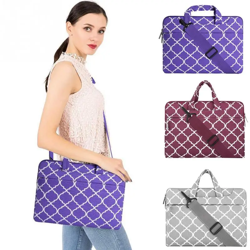 

Men Women Shoulder Bag Geometric Pattern Laptop Protective Cover Storage Handbags Business Briefcase Casual Travel Carrying Bag