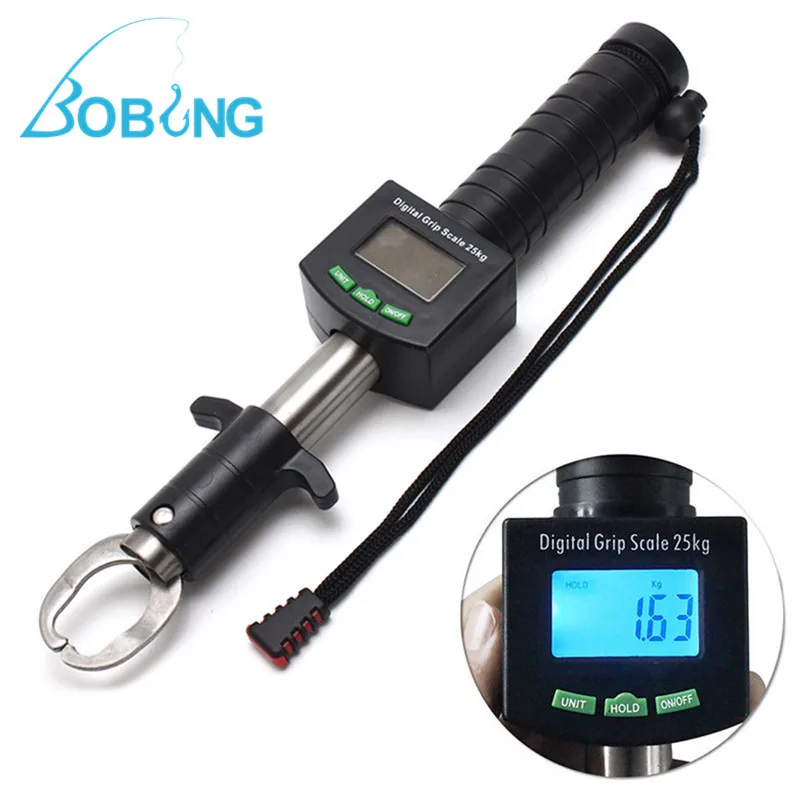 

25kg/55lb Digital Grip Scale Stainless Steel Fish Grip Lip Gripper Grabber Electronic Weighing Fishing Tools Tackle Accessories