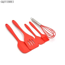 GQIYIBBEI 5 шт. силиконовый набор кухонных принадлежностей для выпечки инструмент лопатка венчик скребок-ложка идеально подходит для смешивания выпечка