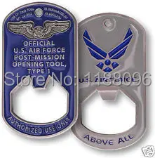 

Wholesale 2014 hot sales US AIR FORCE POST MISSION OPENING TOOL TYPE 1 DOG TAG BOTTLE OPENER hl80807