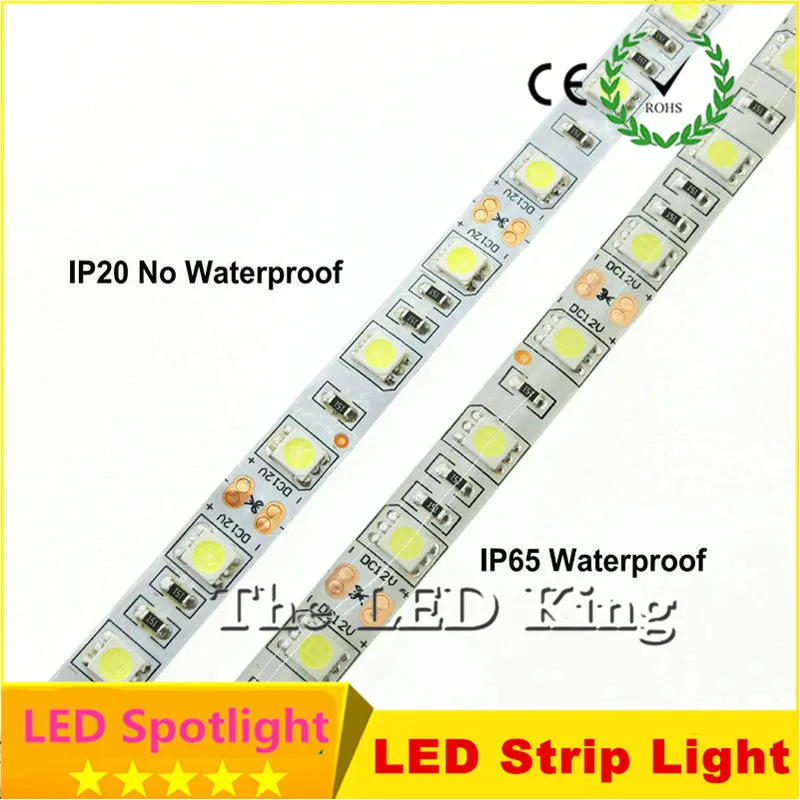 Новая Светодиодная лента 5050 IP20 DC12V 300 Leds 5 м/лот светильник RGB IP65 водонепроницаемая