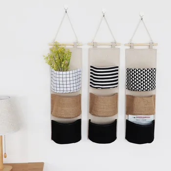 

Wall Mounted Home Space-saving Hanging Geometric Organizer Sundries Holder Storage Bags