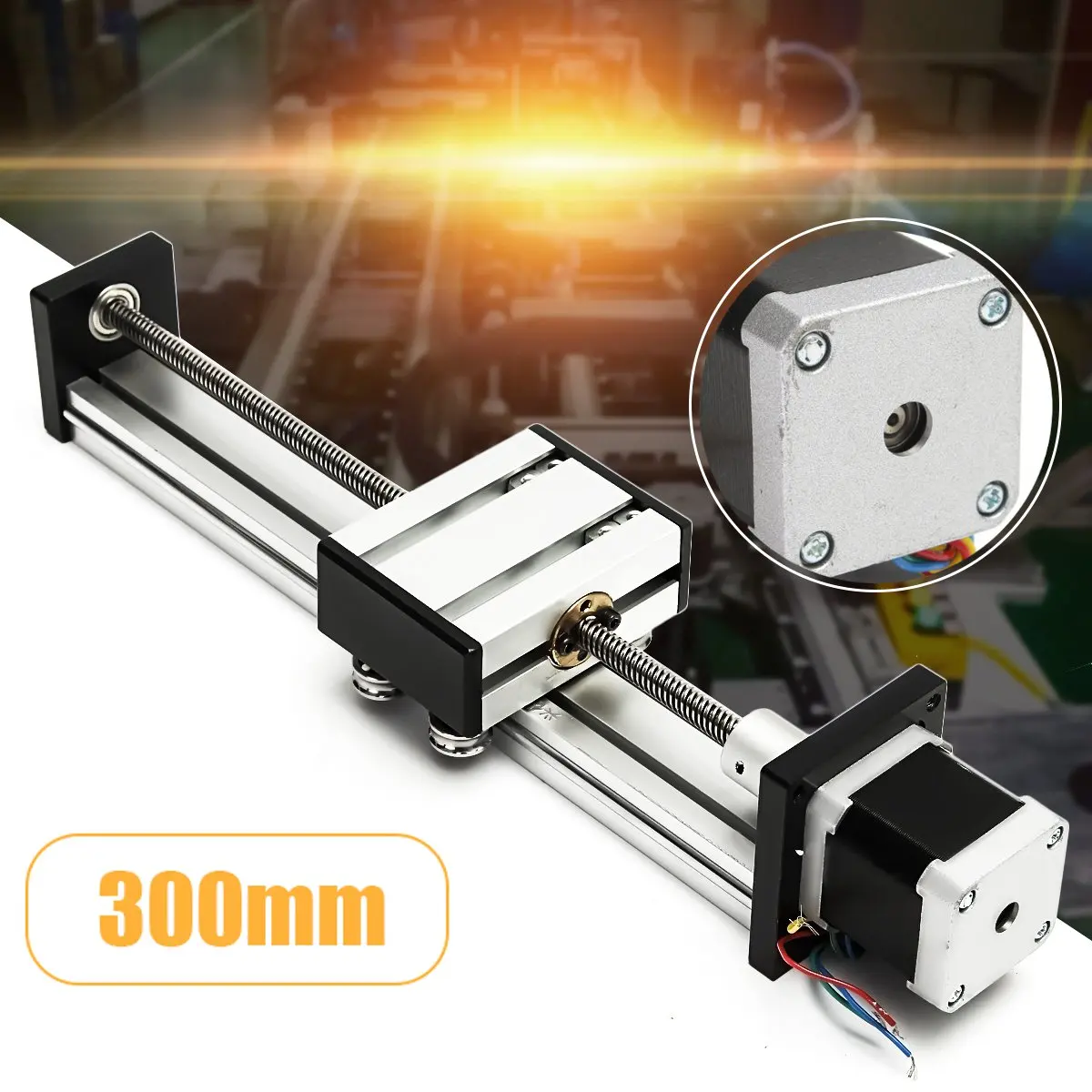 

300mm Slide Stroke CNC Linear Motion Lead Ball Screw Slide Stage Stroke 42 Motor Actuator Stepper For Engraving Machine