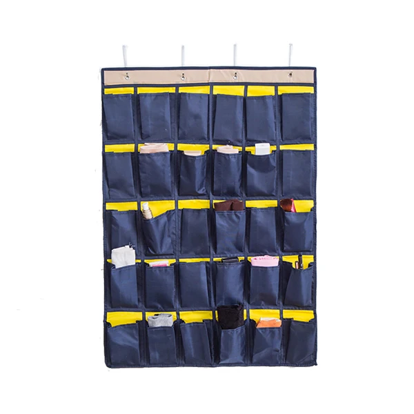 Водонепроницаемый Оксфордский многослойный 30 карманов дверь настенный шкаф висячая сумка для хранения ванная комната аккуратный Органайзер - Цвет: Темно-синий