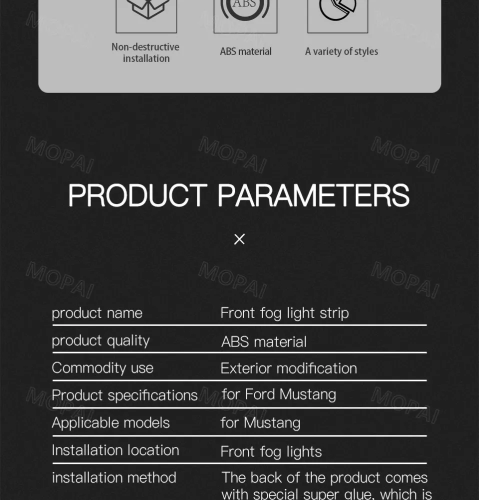 Автомобильные наклейки MOPAI для Ford Mustang+ Автомобильный передний противотуманный светильник, лампа для век, декоративная крышка для Ford Mustang, автомобильные аксессуары