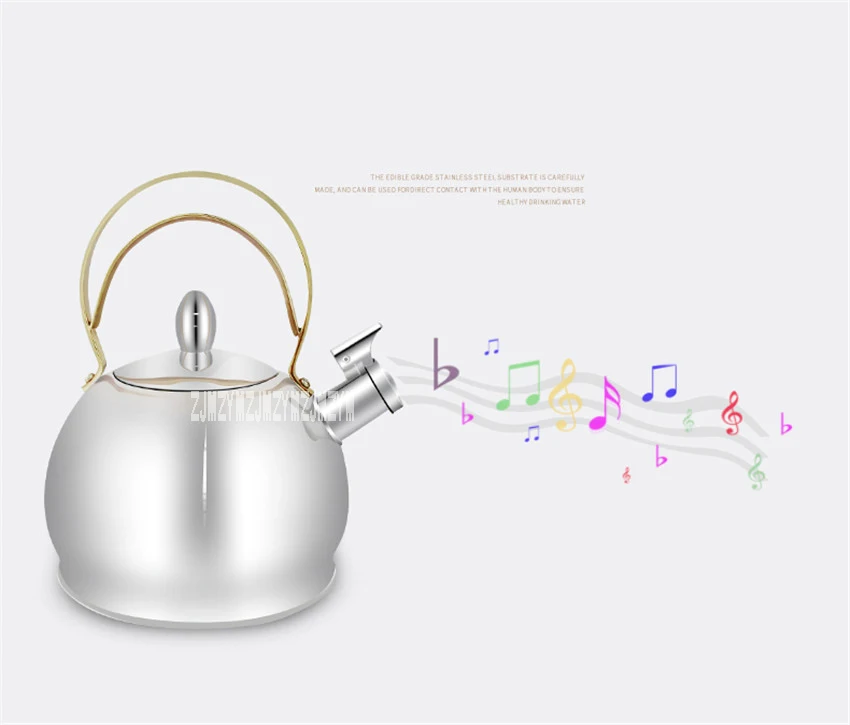 Высокое качество, чайник из нержавеющей стали, GS-04043G, автоматический свисток, большая емкость, чайник, индукционная плита, газовая, горячая вода, Kottle 3L