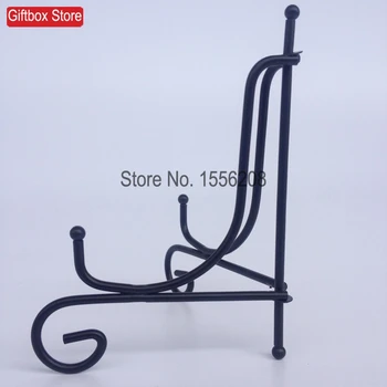 

250mm Height Iron Plate Display Easel Black Craft Stand Holder Dish Rack