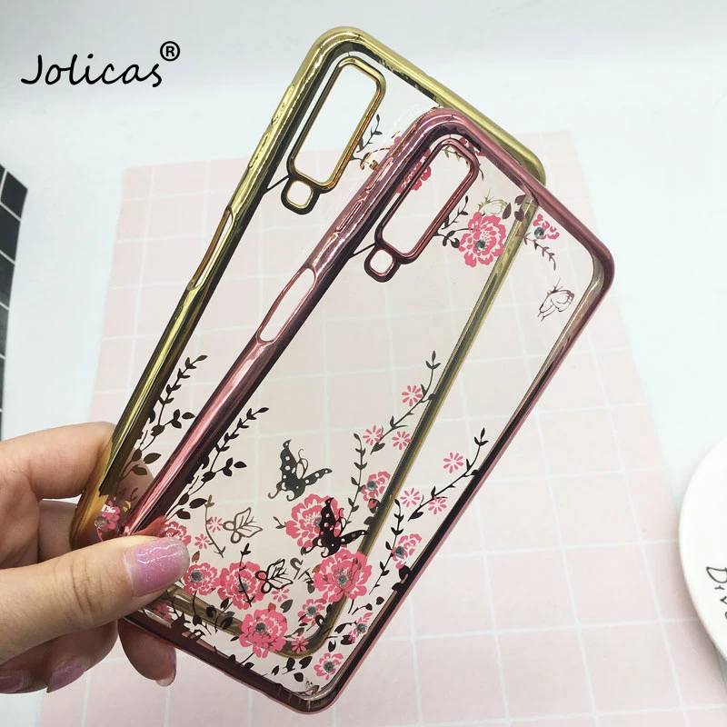 

Flower Diamond TPU Case For Samsung M20 M10 A6 A7 A8 A9 J4 J6 2018 Galaxy S10E S9 S8 Plus S7 S6 edge Soft Silicone Capa Cover
