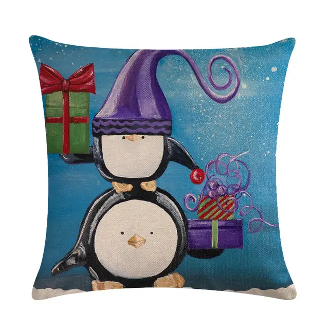 45cm*45cm The blue style of Christmas design linen/cotton throw pillow