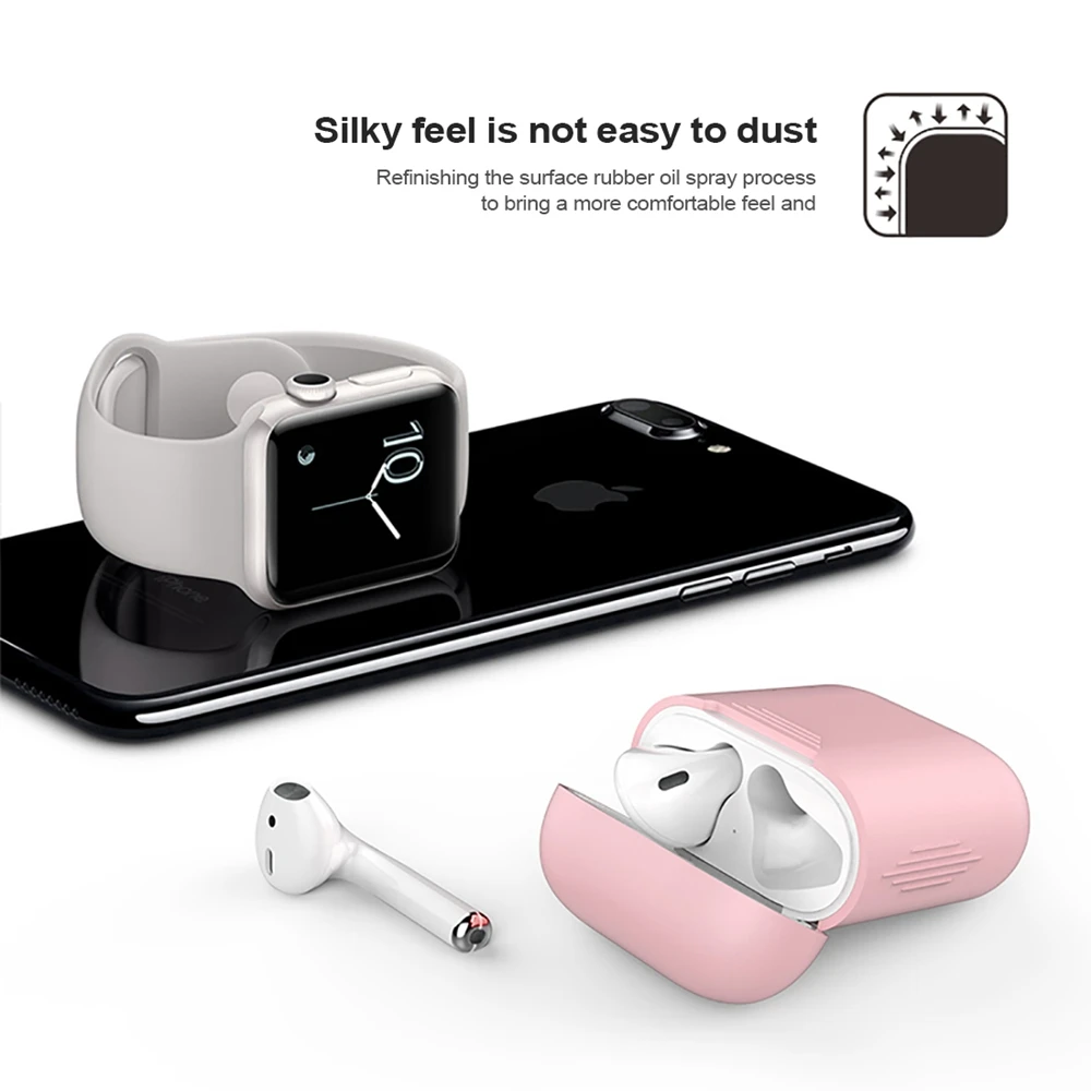 7 цветов силиконовый защитный чехол для Airpods 2 рукава ударопрочный беспроводных