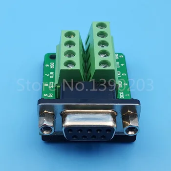 

2Pcs D-SUB DB9 Female 9Pin Terminals Adapter RS232 Serial Breakout Board Connector