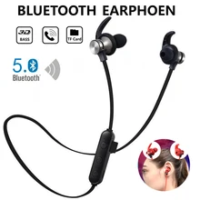 Auriculares deportivos Bluetooth auriculares inalámbricos estéreo Bluetooth 4,2 compatible con tarjeta TF MP3 con micrófono para teléfono Kulaklik