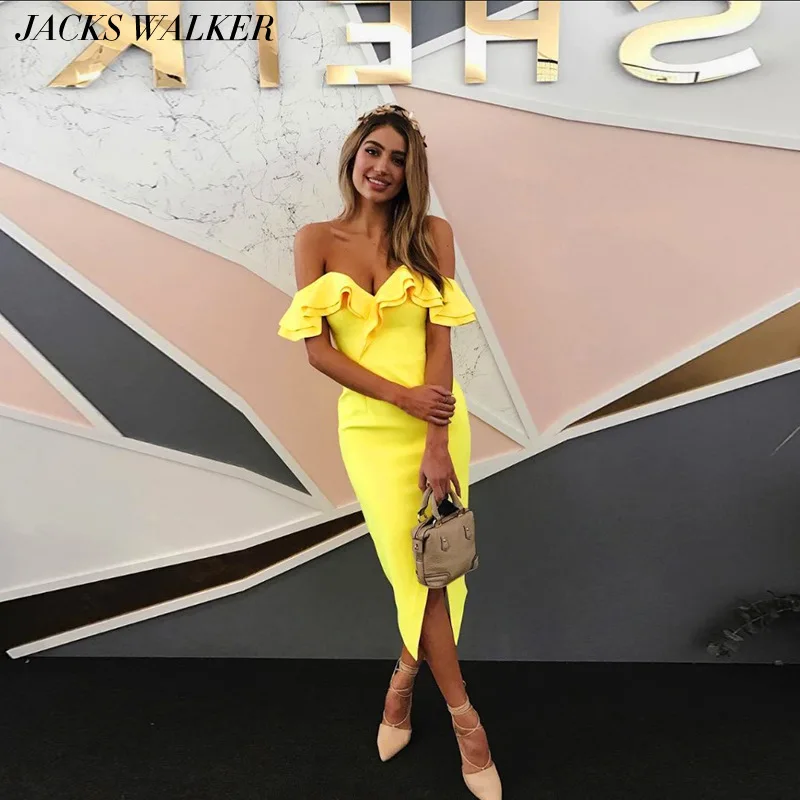 

Summer Women Sexy Party Dress Boho Cascading Ruffles Strapless Slash Neck Dress Split Long Ladies Bodycon Dress Ald1004