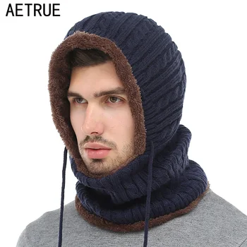 

Aetrue Winter Knitted Hat Beanie Men Scarf Skullies Beanies Winter Hats For Women Men Caps Gorras Bonnet Mask Hats 2018