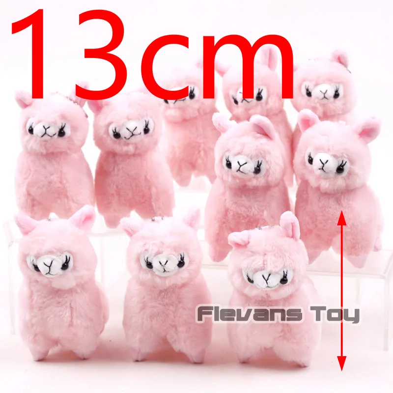 Розовый Плюш из шерсти альпаки игрушечные Овцы мягкие Kawaii Alpacasso мягкие животные Альпака кулон куклы, детские игрушки 10 шт./партия - Цвет: Розовый