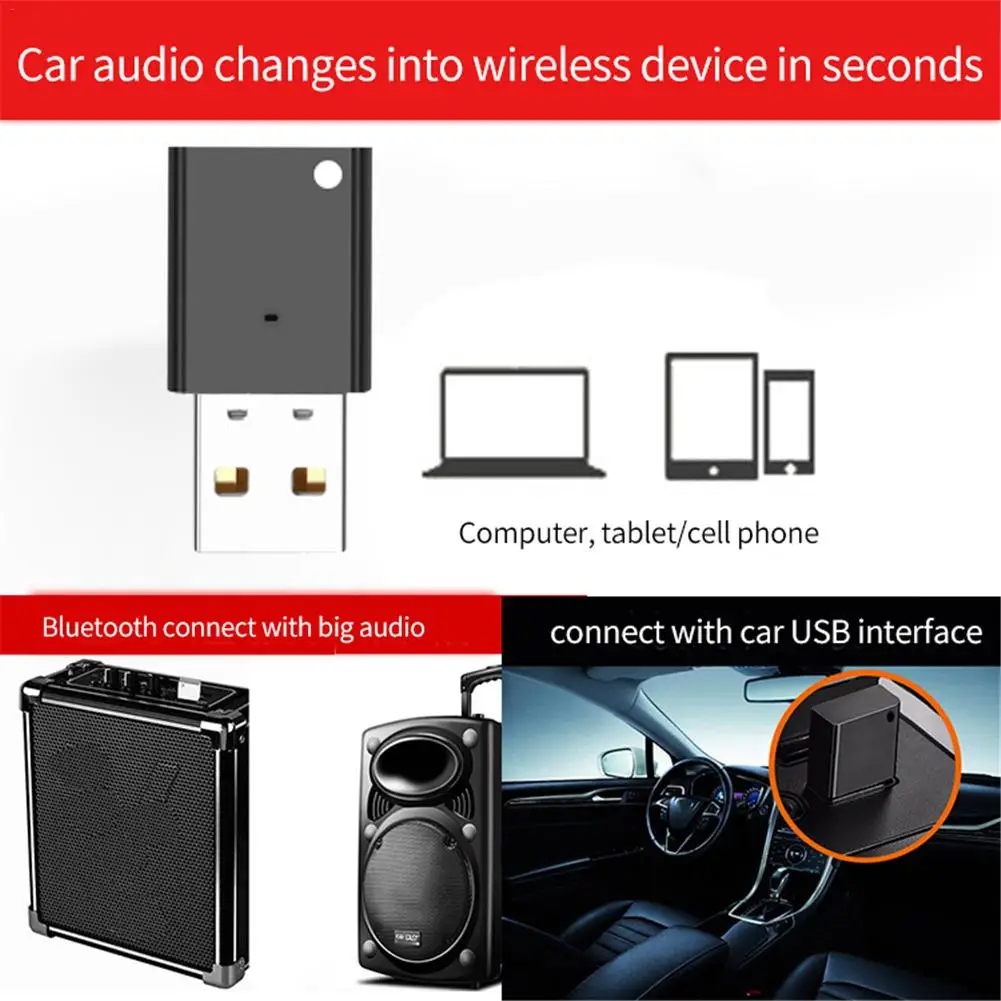 Bluetooth 5,0 приемник музыкальный аудио приемник автомобильный передатчик 2,4 МГц беспроводной адаптер телефон Громкая связь вызов динамик