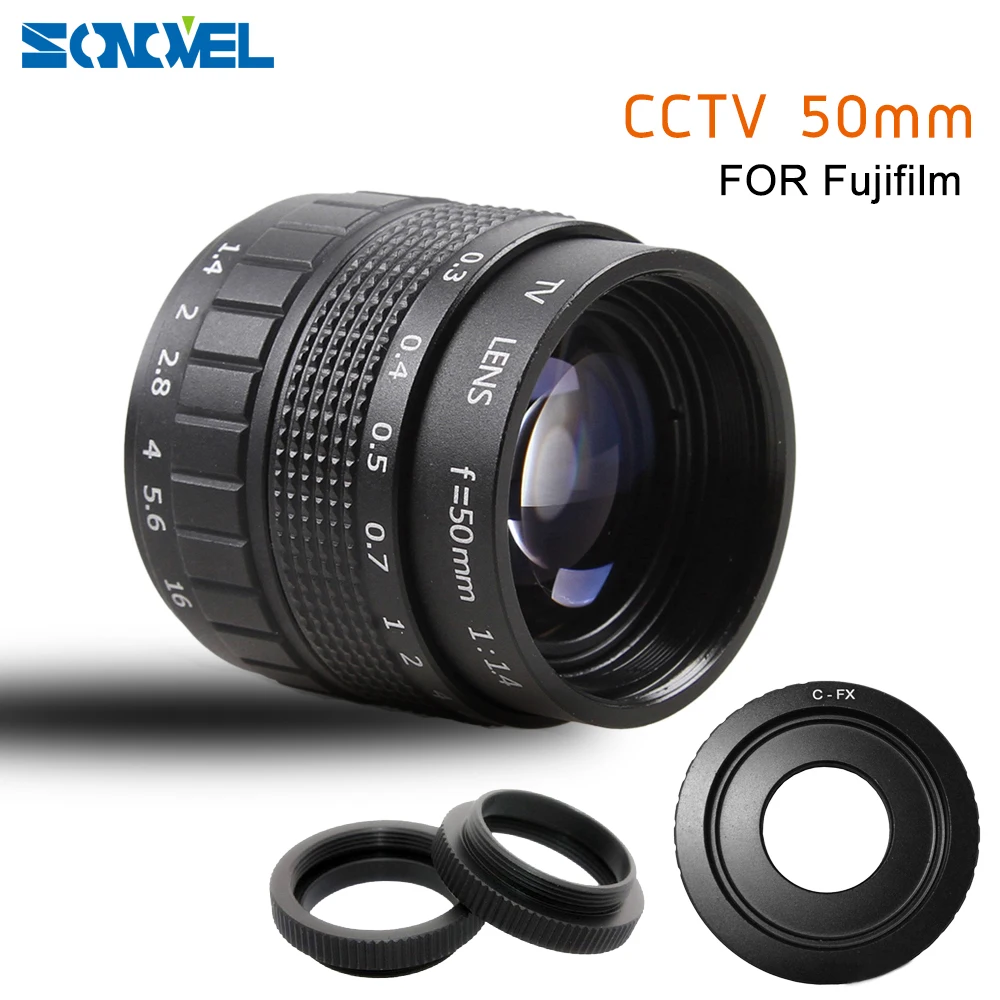 50mm F1.4 Cctv Tv Movie Lens+c Mount+macro Ring For Fuji Fujifilm Xe2