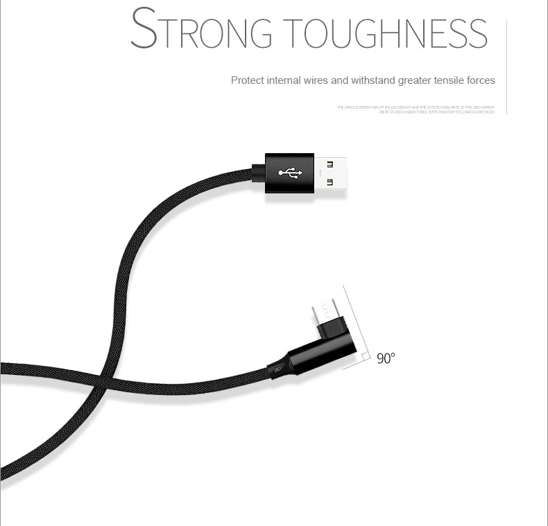 EtopLink جديد النايلون نسج المصغّر usb USB-C النسيج L نوع الكوع USB بيانات كابل الشاحن الشريط ل مايكرو نوع-c كابل شحن 1 M