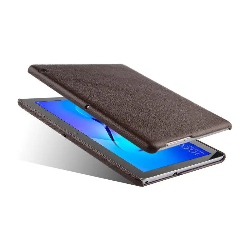 Чехол из воловьей кожи для huawei MediaPad T3 10 Honor Play Tablet 2, защитный протектор из натуральной кожи AGS-W09 AGS-L09 T310 9,6" - Цвет: brown