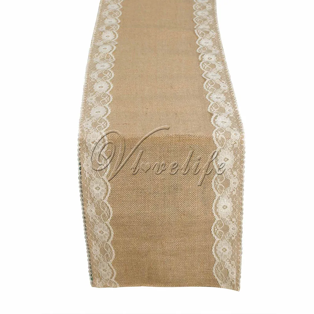 Винтажная кружевная настольная дорожка из мешочной ткани, классическая деревенская вечеринка, свадебный банкет, украшение для стола, 12x10", принадлежности для скатерти