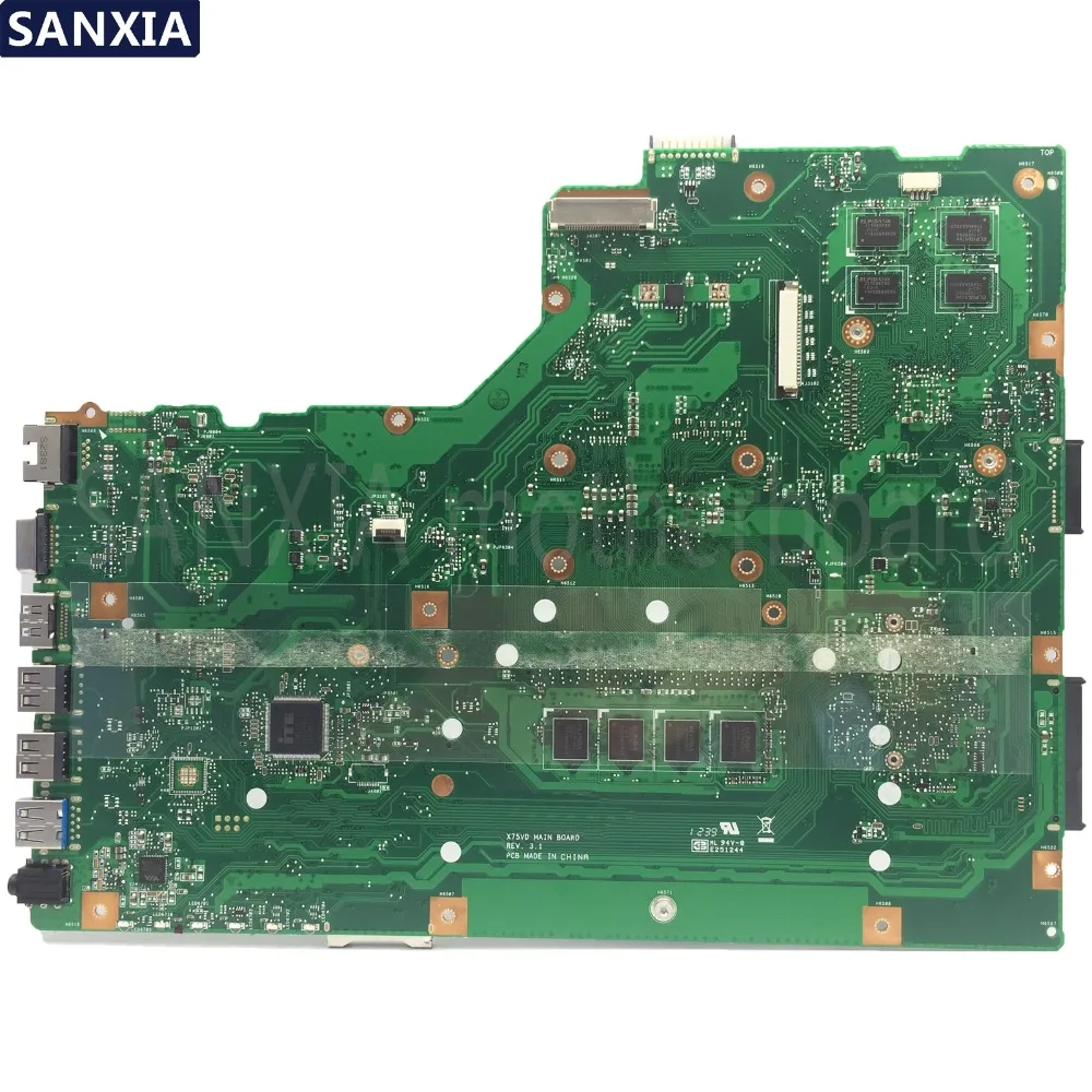 KEFU X75VD материнская плата для ноутбука ASUS X75VD X75VB X75VC X75A X75V X75 тестовая оригинальная материнская плата 4G ram GT610M I3 cpu