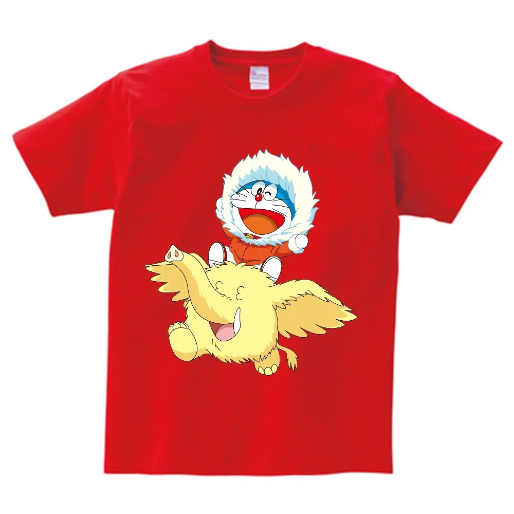 2018 Новые популярные chilen футболки прекрасный Doraemon Одежда для девочек для мальчиков топы с круглым вырезом футболки с коротким рукавом От 3